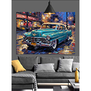 Neon Klasik Araba Dekoratif Kanvas - Mdf Ahşap Tablo 50x70 cm