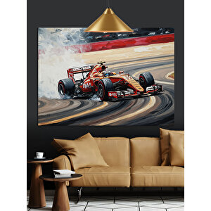 Formula Yarış Arabası Dekoratif Kanvas - Mdf Ahşap Tablo 50x70 cm