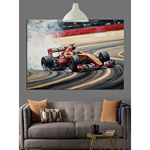 Formula Yarış Arabası Dekoratif Kanvas - Mdf Ahşap Tablo