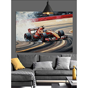 Formula Yarış Arabası Dekoratif Kanvas - Mdf Ahşap Tablo 35x50 cm