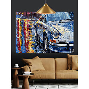 Yağmurlu Gece Araba Dekoratif Kanvas - Mdf Ahşap Tablo