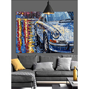 Yağmurlu Gece Araba Dekoratif Kanvas - Mdf Ahşap Tablo