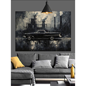 Sanayi Fabrika Araba Dekoratif Kanvas - Mdf Ahşap Tablo 70x100 cm