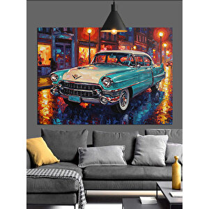 Yağmurlu Gece Araba Dekoratif Kanvas - Mdf Ahşap Tablo