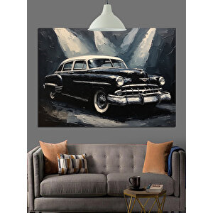 Garajda Klasik Araba Dekoratif Kanvas - Mdf Ahşap Tablo 25x35 cm