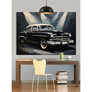 Garajda Klasik Araba Dekoratif Kanvas - Mdf Ahşap Tablo 25x35 cm