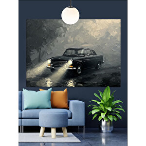 Sisli Yolda Eski Araba Dekoratif Kanvas - Mdf Ahşap Tablo 50x70 cm