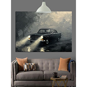 Sisli Yolda Eski Araba Dekoratif Kanvas - Mdf Ahşap Tablo 70x100 cm