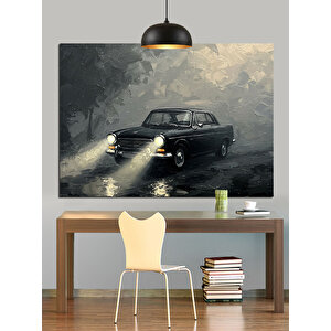 Sisli Yolda Eski Araba Dekoratif Kanvas - Mdf Ahşap Tablo 70x100 cm
