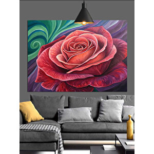 Kırmızı Gül Detayı Dekoratif Kanvas - Mdf Ahşap Tablo 25x35 cm