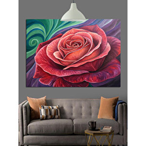 Kırmızı Gül Detayı Dekoratif Kanvas - Mdf Ahşap Tablo