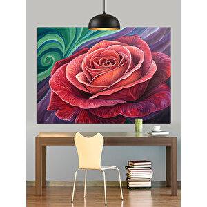 Kırmızı Gül Detayı Dekoratif Kanvas - Mdf Ahşap Tablo
