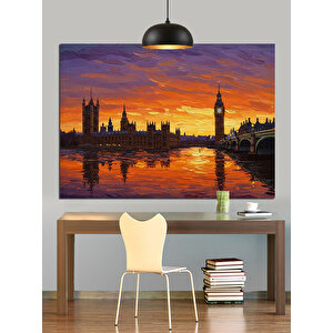 Gün Batımında Londra Manzarası Dekoratif Kanvas - Mdf Ahşap Tablo