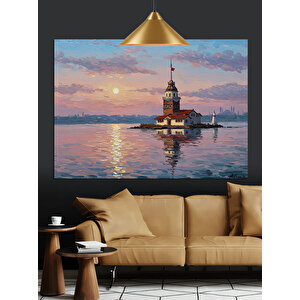 Gün Batımında Kız Kulesi Dekoratif Kanvas - Mdf Ahşap Tablo