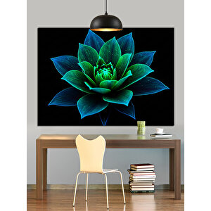 Yeşil Lotus Çiçeği Dekoratif Kanvas - Mdf Ahşap Tablo