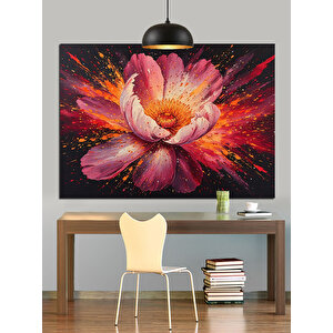 Renk Patlamalı Lotus Çiçeği Dekoratif Kanvas - Mdf Ahşap Tablo