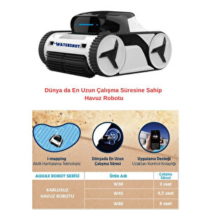 W80 Kablosuz Havuz Robotu 8 Saat Kesintisiz Çalışma Süresi