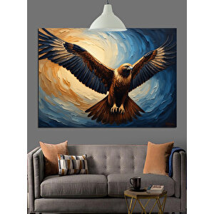 Dönerek Yükselen Kartal Dekoratif Kanvas - Mdf Ahşap Tablo 70x100 cm