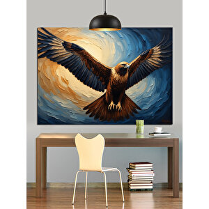 Dönerek Yükselen Kartal Dekoratif Kanvas - Mdf Ahşap Tablo 70x100 cm