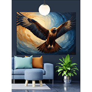 Dönerek Yükselen Kartal Dekoratif Kanvas - Mdf Ahşap Tablo
