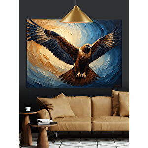 Dönerek Yükselen Kartal Dekoratif Kanvas - Mdf Ahşap Tablo