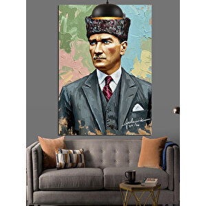 Klasik Mustafa Kemal Atatürk Portresi Dekoratif Kanvas - Mdf Ahşap Tablo