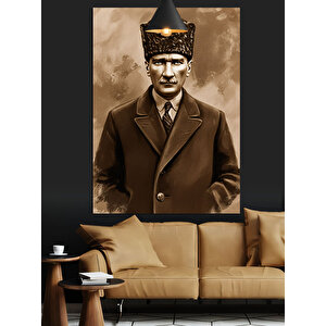 Mustafa Kemal Atatürk Portresi Dekoratif Kanvas - Mdf Ahşap Tablo