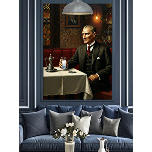 Mustafa Kemal Atatürk Dekoratif Kanvas - Mdf Ahşap Tablo 25x35 cm