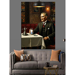 Mustafa Kemal Atatürk Dekoratif Kanvas - Mdf Ahşap Tablo 50x70 cm