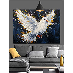 Kanat Çırpan Güvercin Dekoratif Kanvas - Mdf Ahşap Tablo