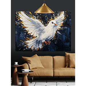 Kanat Çırpan Güvercin Dekoratif Kanvas - Mdf Ahşap Tablo