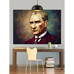 Mustafa Kemal Atatürk Portresi Dekoratif Kanvas - Mdf Ahşap Tablo