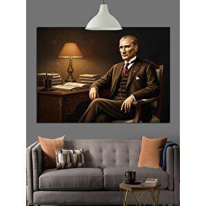 Masada Mustafa Kemal Atatürk Dekoratif Kanvas - Mdf Ahşap Tablo 50x70 cm