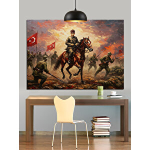 Mustafa Kemal Atatürk  Dekoratif Kanvas - Mdf Ahşap Tablo 70x100 cm