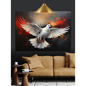 Uçan Beyaz Güvercin Dekoratif Kanvas - Mdf Ahşap Tablo