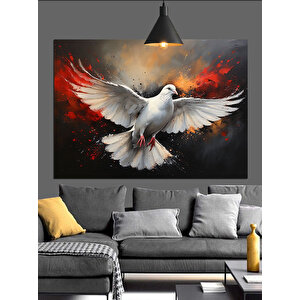 Uçan Beyaz Güvercin Dekoratif Kanvas - Mdf Ahşap Tablo