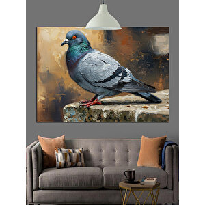 Taş Üstü Güvercin Dekoratif Kanvas - Mdf Ahşap Tablo