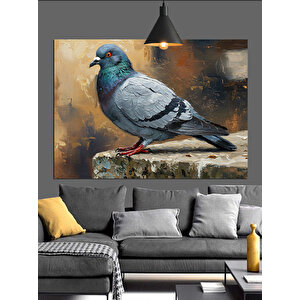 Taş Üstü Güvercin Dekoratif Kanvas - Mdf Ahşap Tablo