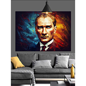 Yağlıboya Atatürk Portresi Dekoratif Kanvas - Mdf Ahşap Tablo