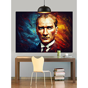 Yağlıboya Atatürk Portresi Dekoratif Kanvas - Mdf Ahşap Tablo 50x70 cm