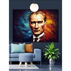 Yağlıboya Atatürk Portresi Dekoratif Kanvas - Mdf Ahşap Tablo 50x70 cm