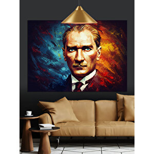 Yağlıboya Atatürk Portresi Dekoratif Kanvas - Mdf Ahşap Tablo 50x70 cm