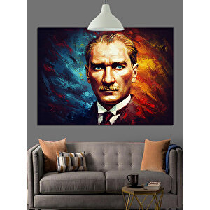 Yağlıboya Atatürk Portresi Dekoratif Kanvas - Mdf Ahşap Tablo