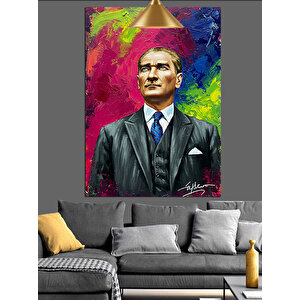 Modern Mustafa Kemal Atatürk Portresi Dekoratif Kanvas - Mdf Ahşap Tablo