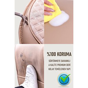 Toyota Corolla E100 87-91 Uyumlu Lüx Deri Oto Koltuk Kılıfı Ön Arka Takım Saturn Bej