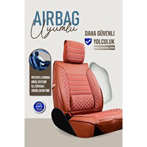 Honda Civic Fb7 Uyumlu Lüx Deri Oto Koltuk Kılıfı Ön Arka Takım Saturn Taba