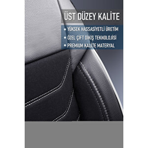 Dacia Lodgy 5 Koltuklu 2+1 Parçalı Lüx Deri Detaylı Oto Koltuk Kılıfı Ön Arka Takım Carbon Si̇yah Beyaz