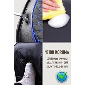 Dacia Duster 2010-2013 Uyumlu Lüx Deri Oto Koltuk Kılıfı Ön Arka Takım Saturn Si̇yah Mavi̇