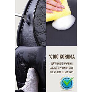 Renault Toros Uyumlu Lüx Deri Oto Koltuk Kılıfı Ön Arka Takım Saturn Tam Si̇yah
