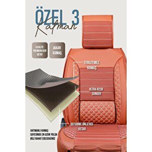 Mazda Xedos Uyumlu Lüx Deri Oto Koltuk Kılıfı Ön Arka Takım Saturn Taba